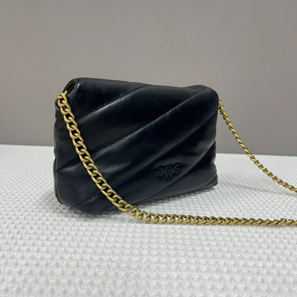 Pinko Quilted Rhinestone-Embellished Bird Bag - Picture 4 of 9